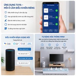 Ổ điện thông minh Wi-Fi hãng DELIXI, cổng C 20W + 3 ổ 220V