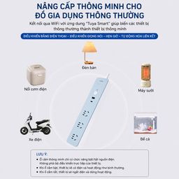 Ổ điện thông minh Wi-Fi hãng DELIXI, cổng C 20W + 3 ổ 220V