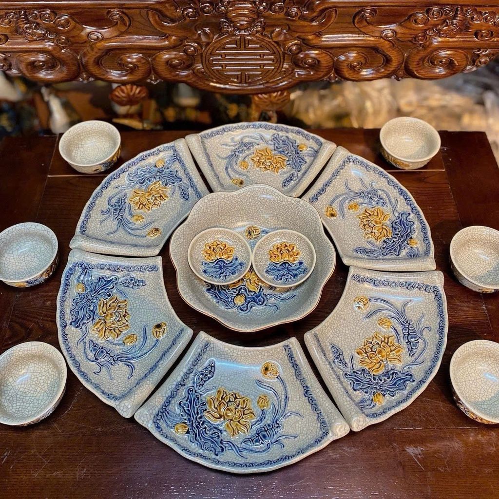 Bộ hoa mặt trời men rạn