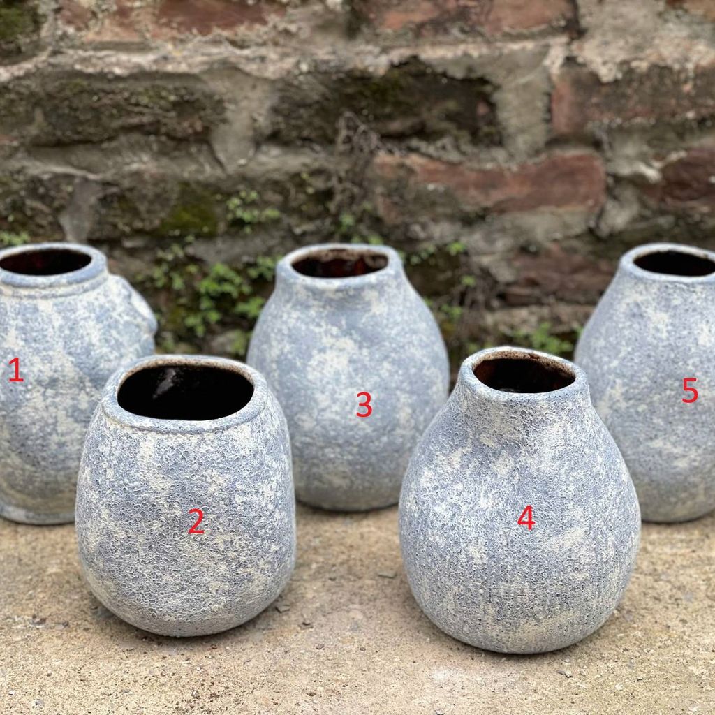 Lọ hoa men khô Bát Tràng h18 miệng 8