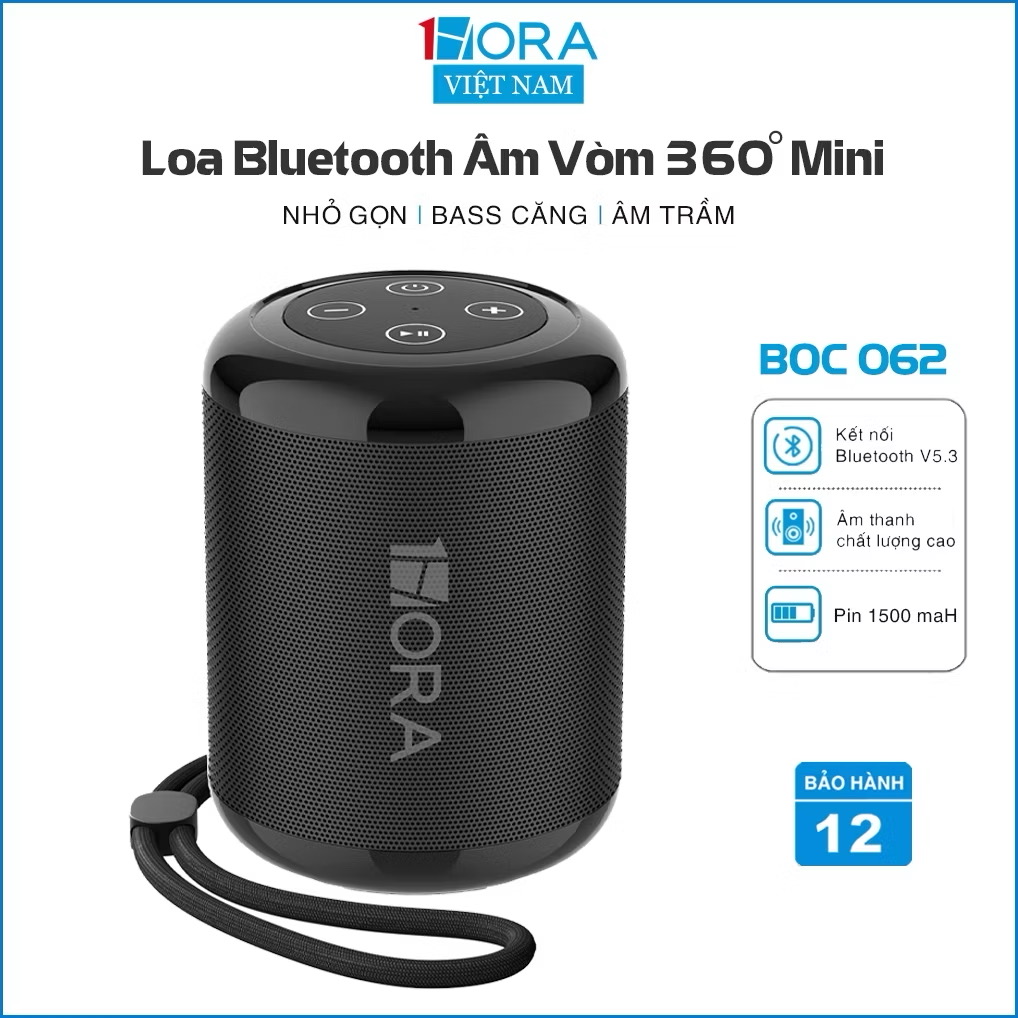 Loa Bluetooth Mini 1HORA BOC062 TWS 1500mAh Loa di động HIFI Stereo nhỏ không dây FM Thẻ SD USB