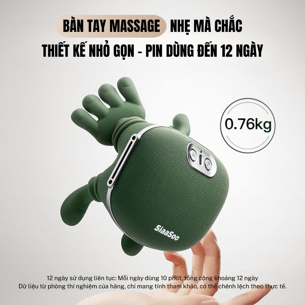 Máy Masage Cổ Vai Gáy Bàn Tay Kết Hợp Chườm Ấm, Massage Trị Liệu Giảm Đau Mỏi Cơ - Loại Xịn