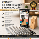 Bộ Dao Siêu Sắc Nhà Bếp 8 Món GÖTTINNY, Kèm Đế Dao Bằng Gỗ, Thương Hiệu Đức - Hàng Chính Hãng