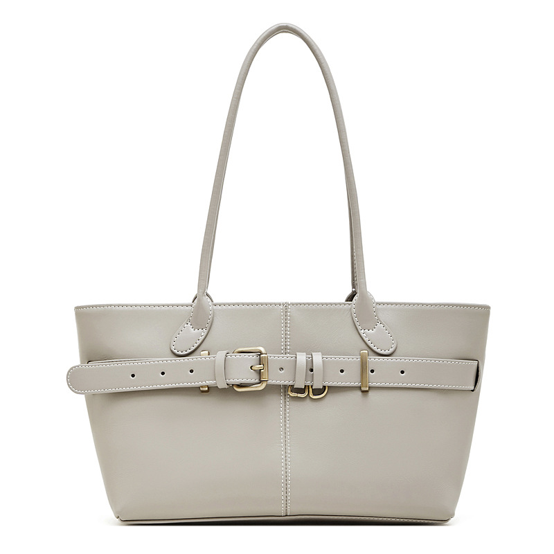 Túi Tote Da Retro Nữ Xách Tay Đeo Vai Da Thật Cao Cấp Khóa Thắt Thắt Lưng Độc Đáo Size 28cm Ladysam 