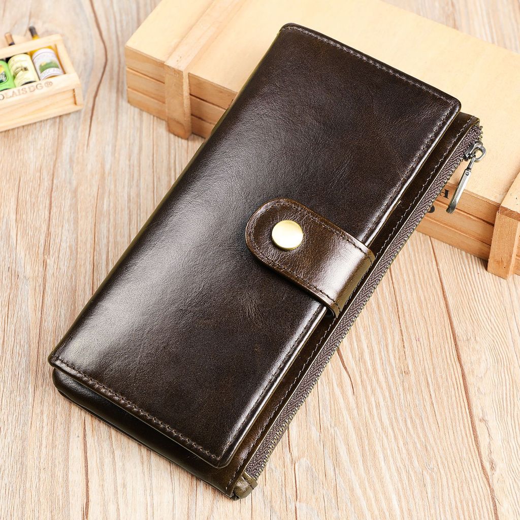 Bóp Ví Nữ Dài Cầm Tay Da Thật Cao Cấp Nhiều Ngăn Đựng Thẻ ATM Giấy Tờ Điện Thoại Size 19 LDS1167