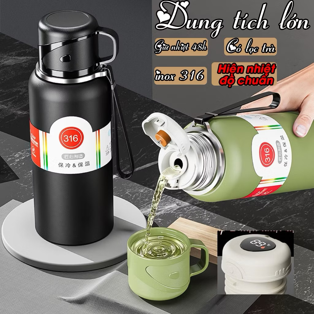 Bình giữ nhiệt hiển thị nhiệt độ