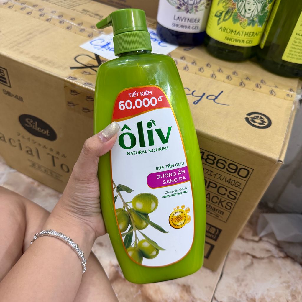 Sữa tắm oliu dưỡng ẩm sáng da 1L