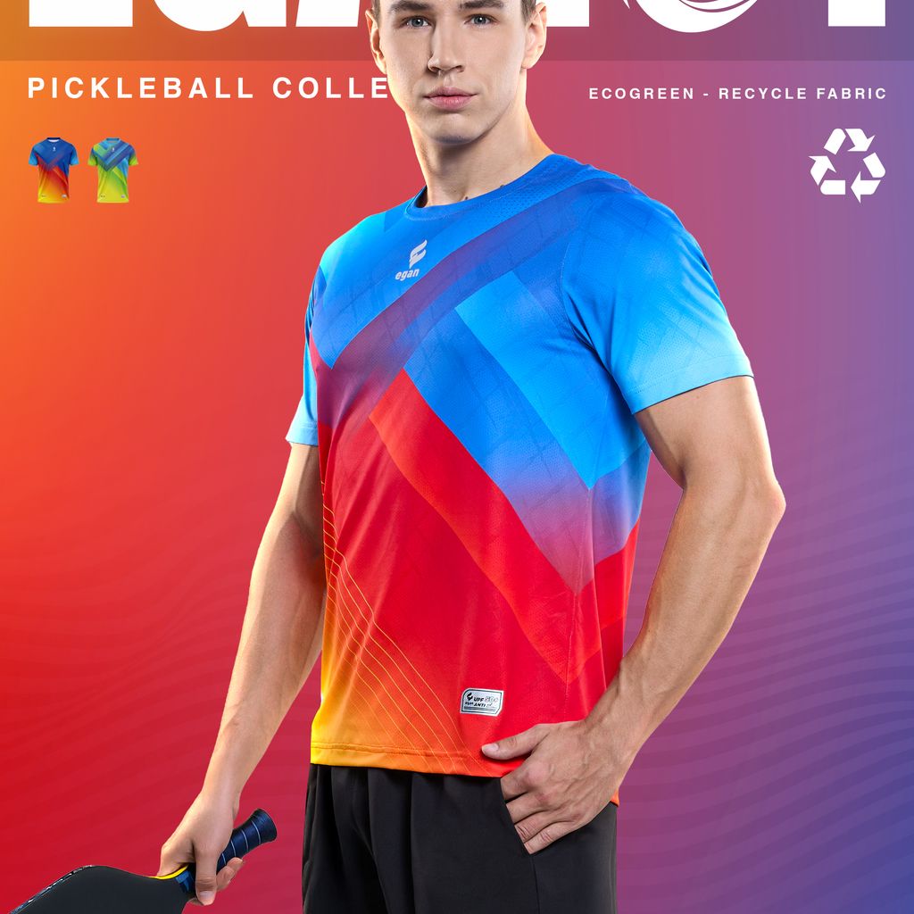 Áo Pickleball thể thao Egan 01 vải dệt thoáng khí cao cấp