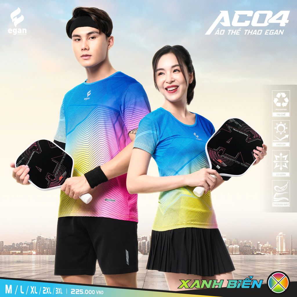 Áo Pickleball thể thao đa năng Egan AC04 - Nam có tay - Vải dệt cao cấp thoáng khí