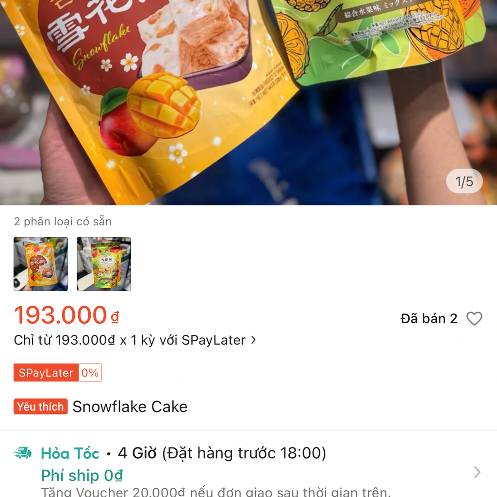 BÁNH BÔNG TUYẾT ĐẶC SẢN ĐÀI LOAN