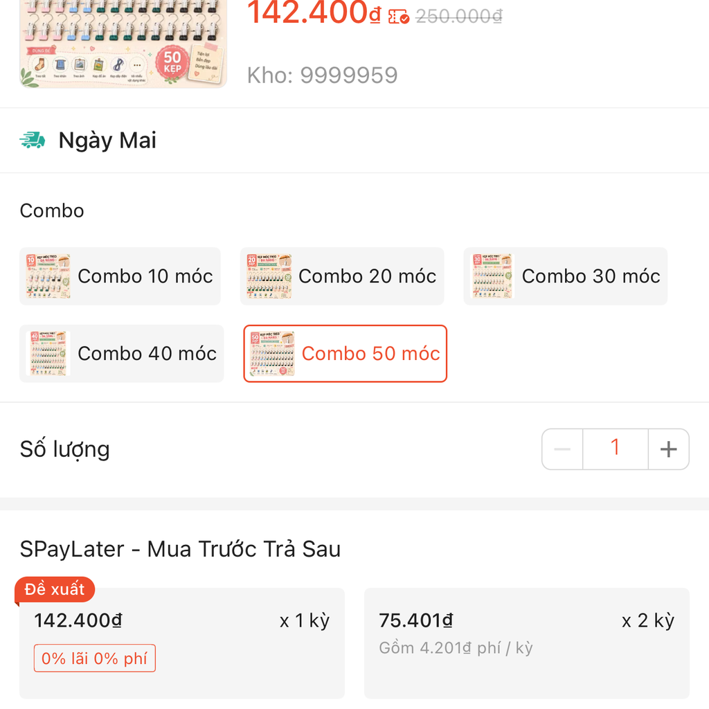 Combo 50 móc treo quần áo