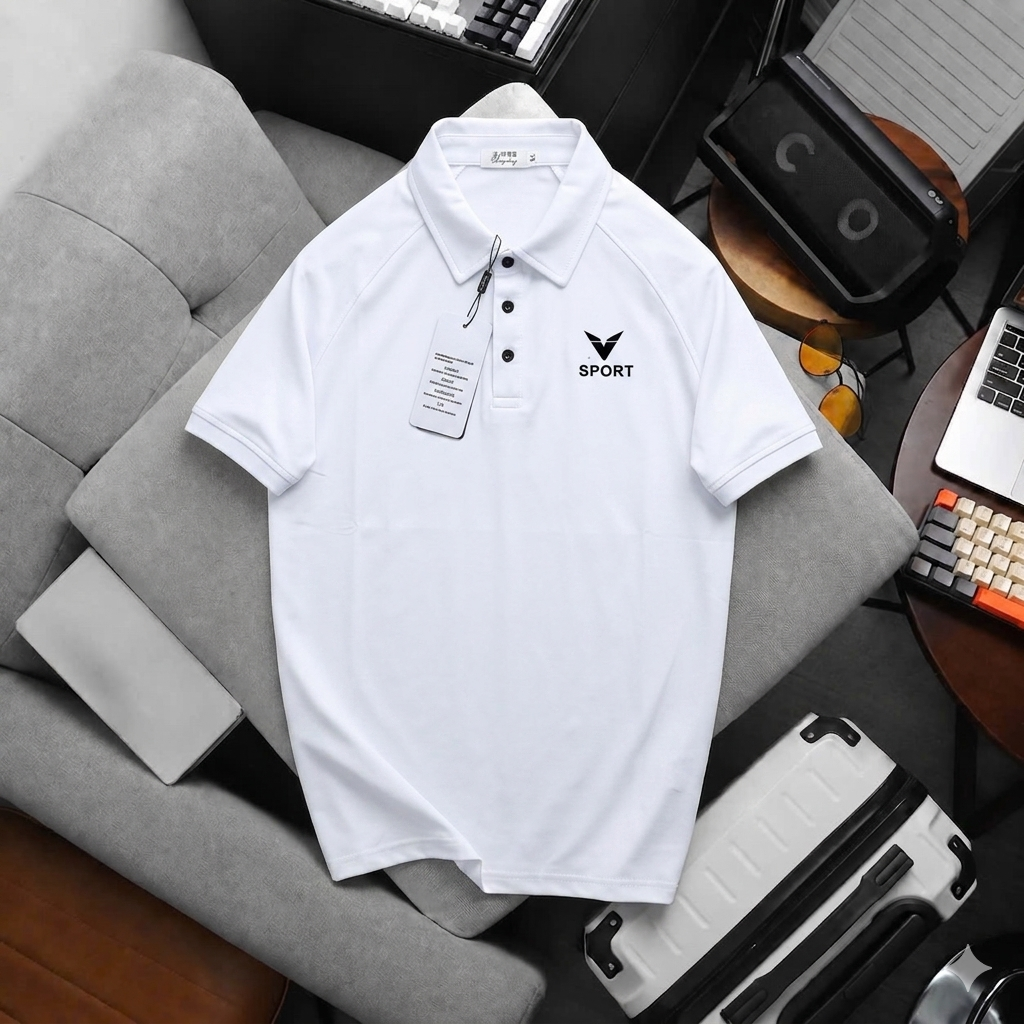 Áo Polo Sport Thể Thao Nam Màu Trắng