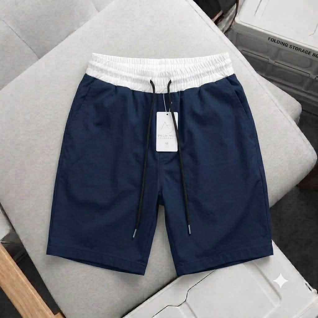 Quần Đùi Kaki Nam Màu Xanh Trắng
