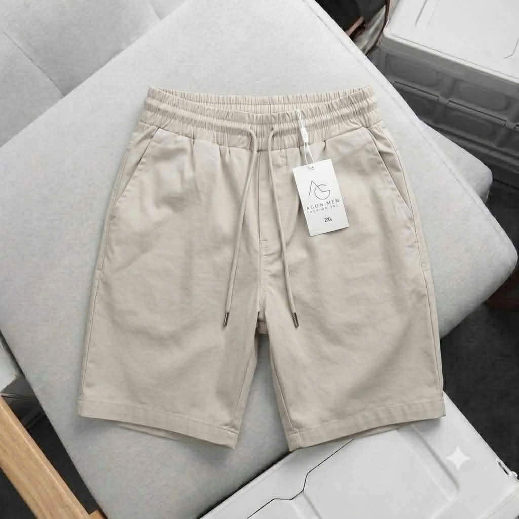 Quần Đùi Kaki Nam Màu Trắng Đục