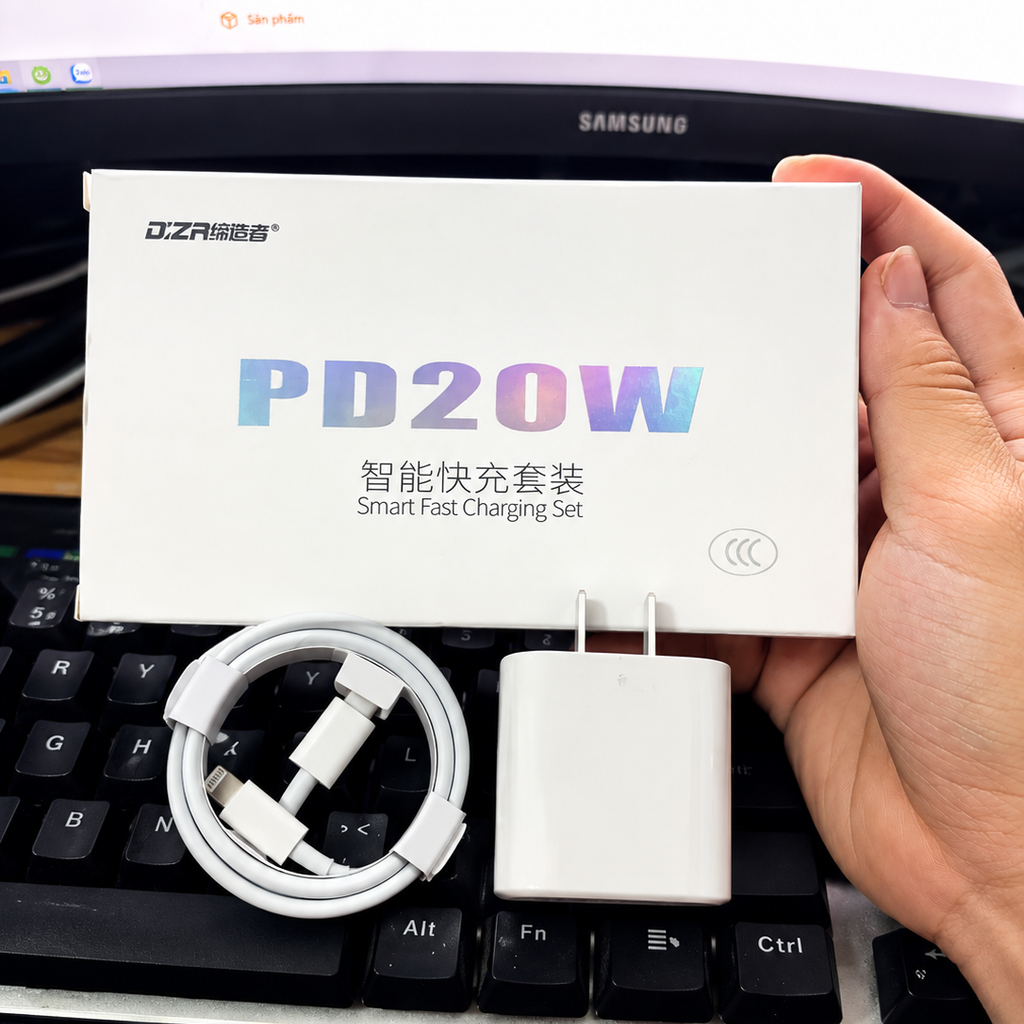 [COMBO 5 BỘ] Bộ sạc nhanh C to L PD 20W nội địa