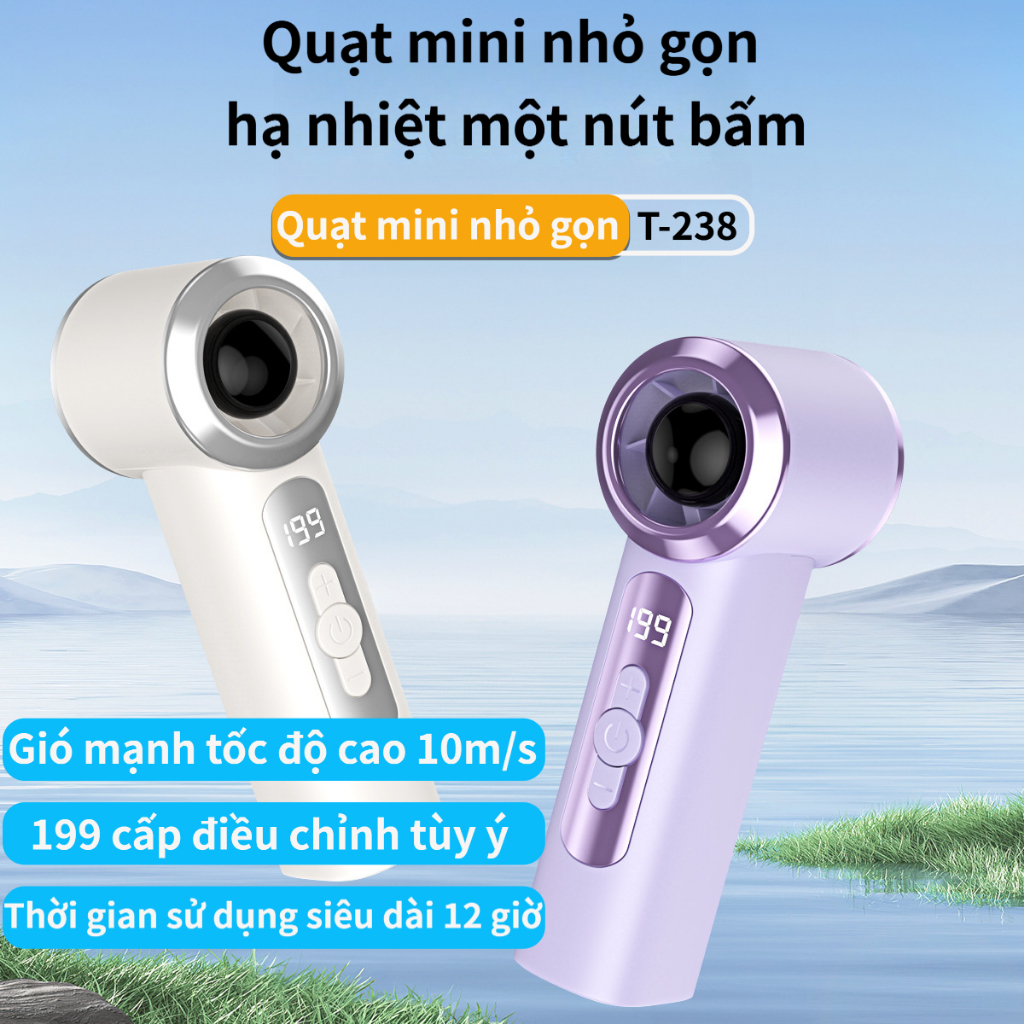 Quạt cầm tay N607 pin 500mah dùng hỗn hợp 60-80 phút phù hợp làm quà tặng kèm