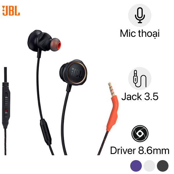 Tai nghe có dây JBL QUANTUM 50 chính hãng màu đen