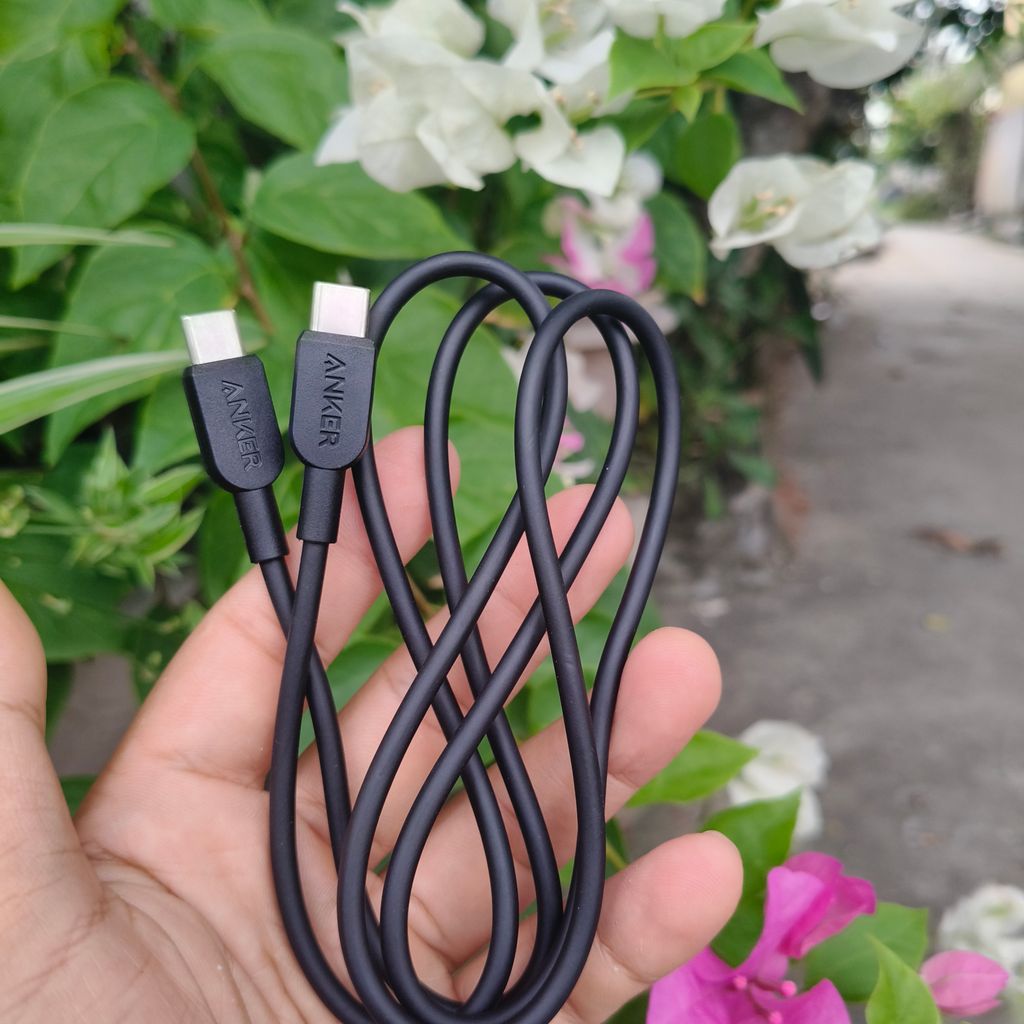 Cáp Anker 60w C to C, dài 0,9m, trơn trần, sạc và truyền dữ liệu android/ip15/16/17