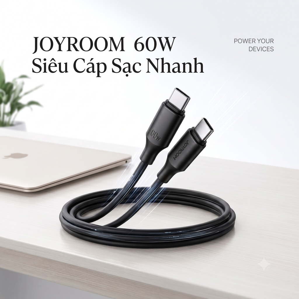 Dây sạc nhanh C to c Joyroom 60w
