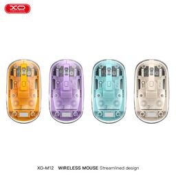 Chuột Sạc Bluetooth / 2.4Hz không dây XO M12 trong suốt ( Nhiều Màu)
