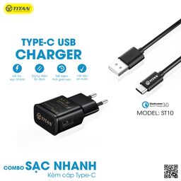 (Mua 10 Tặng 2 Củ XO L7 )Combo Sạc Nhanh Kèm Cáp Type C Titan ST10