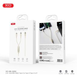 Cáp Sạc Nhanh 1 Ra 2 Type C To L (27W)+C (60W) XO Q262 1.2M