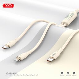 Cáp Sạc Nhanh 1 Ra 2 Type C To L (27W)+C (60W) XO Q262 1.2M