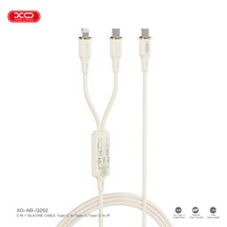 Cáp Sạc Nhanh 1 Ra 2 Type C To L (27W)+C (60W) XO Q262 1.2M