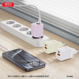 Combo Sạc 30W Kèm cáp ( C To C hoặc C To L) XO L149 (EU)