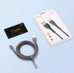 Cáp iPhone dây dù dài 2M hãng WIX Fullbox chân A to L ( có hộp, màu ngẫu nhiên)