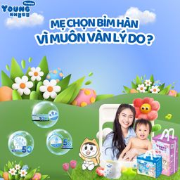 Combo 2 Bịch Tã Quần, Tã Dán, Bỉm Young Premium Hàn Quốc cho bé, chống hăm toà…