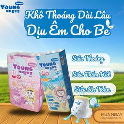Combo 2 Bịch Tã Quần, Tã Dán, Bỉm Young Premium Hàn Quốc cho bé, chống hăm toà…