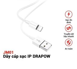 (Mua 100 Tặng 30 Cáp Hema ios) Cáp Sạc IPhone, IPAD DRAPOW JM01 ( Có hộp)