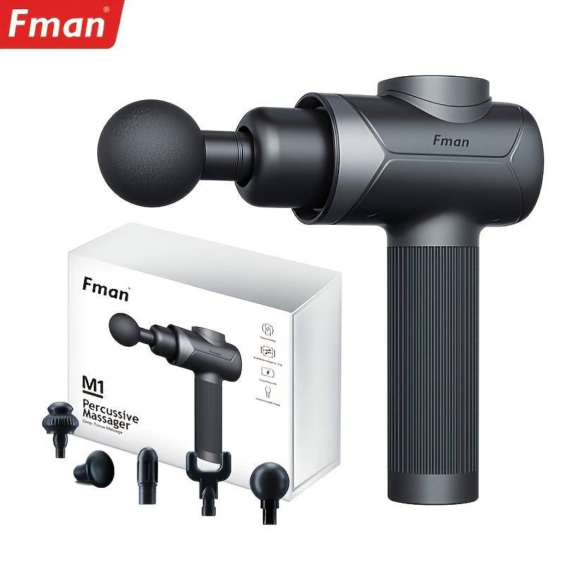 Súng massage cầm tay Fman M1, máy Massage 5 đầu, cổng sạc Type-C