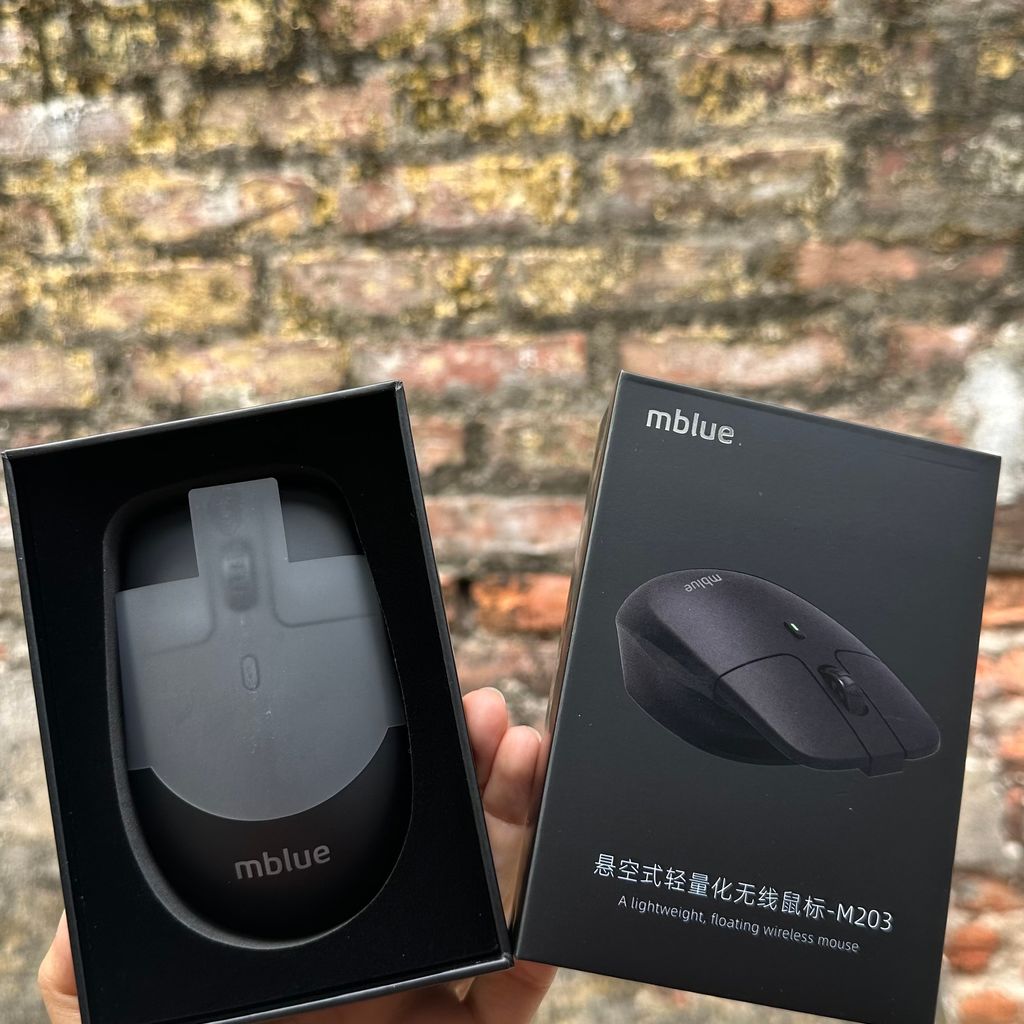 Chuột không dây công thái học MEIZU mblue M203, sạc Type-C, thiết kế dạng treo ĐEN