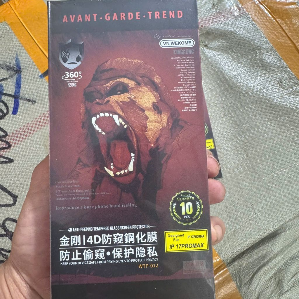 Kính Cường Lực Chống Nhìn Trộm KingKong 4D VN WEKOME cho iPhone HỘP 10C