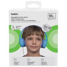 Tai nghe không dây cho bé Belkin SoundForm Mini AUD,một dòng tai nghe chụp tai (on-ear) màu xanh dươ