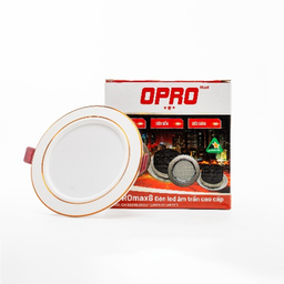 Đèn âm trần Viền Vàng, ánh sáng Trắng OPRO Max8 - Bảo hành 24 tháng