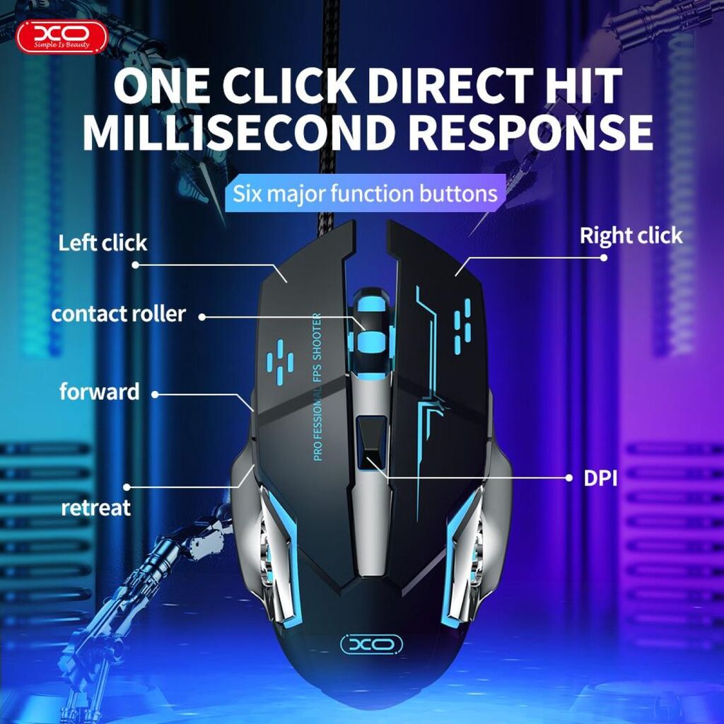 Chuột dây Gaming Led 6 Nút Cơ Học XO M10