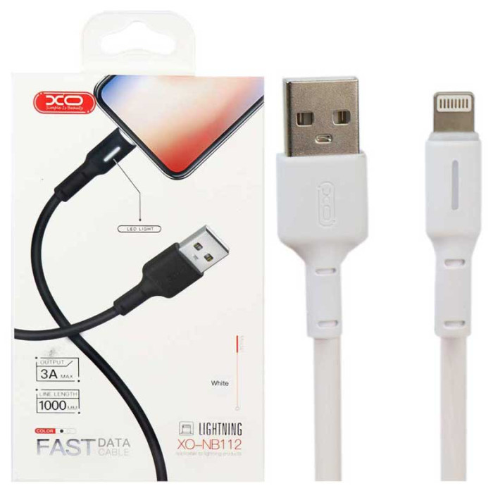 Cáp Sạc Nhanh IPhone, IPad 3A XO NB112 (Trắng/Đen)