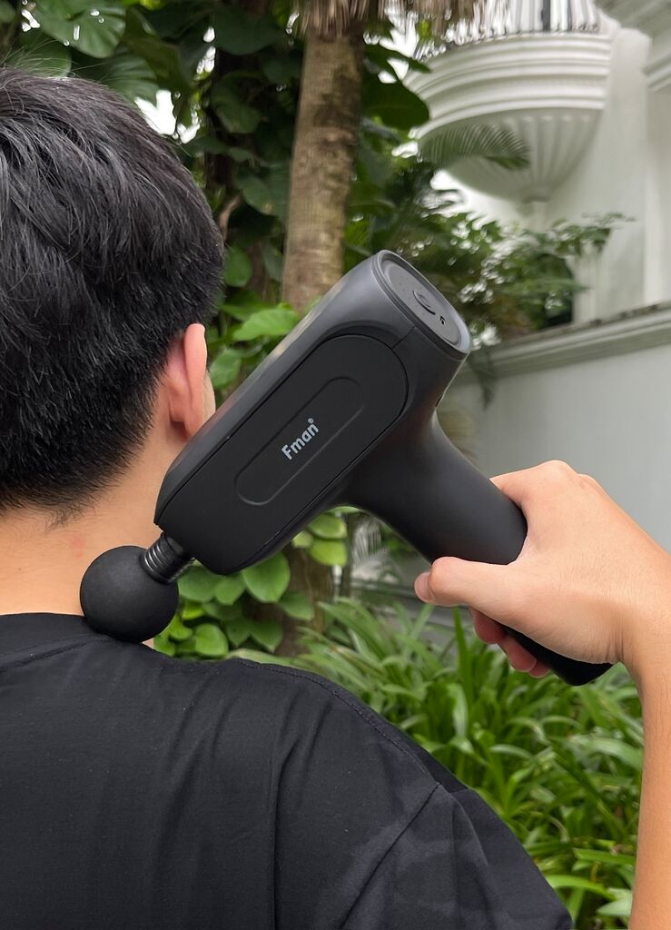 Súng massage cầm tay Fman M72, máy Massage 5 đầu, cổng sạc Type-C