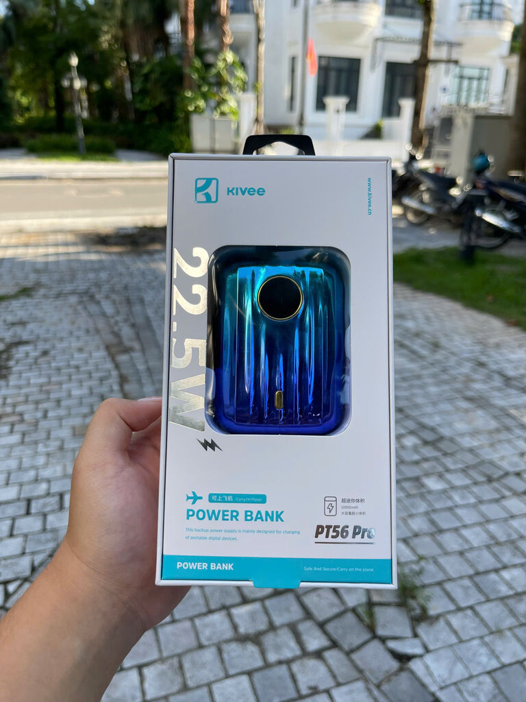 Pin dự phòng 10.000mAh KIVEE - PT56 PRO, siêu nhỏ, sạc nhanh 22.5W