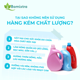 COMBO2 Túi Nước Giặt Xả 3In1 Bomixtra, Nước Giặt Cao Cấp Công Nghệ Enzyme Giặt…