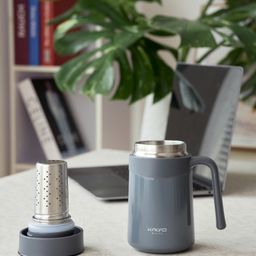 Cốc giữ nhiệt inox 304 kèm lọc trà Kaiyo 350ml
