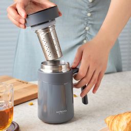 Cốc giữ nhiệt inox 304 kèm lọc trà Kaiyo 350ml