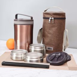Hộp Cơm Giữ Nhiệt Inox304 SEKA 1,7L màu Hồng Ruby - SK8059