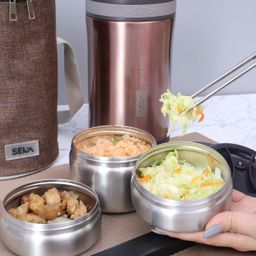 Hộp Cơm Giữ Nhiệt Inox304 SEKA 1,7L màu Hồng Ruby - SK8059