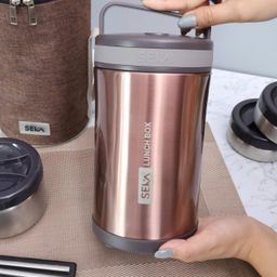 Hộp Cơm Giữ Nhiệt Inox304 SEKA 1,7L màu Hồng Ruby - SK8059