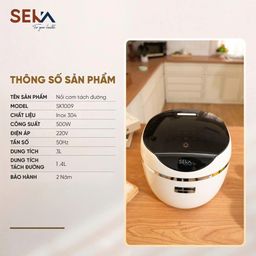 Nồi Cơm Điện SEKA Lõi Nồi Inox 304, Chống Dính, Dung Tích 3L