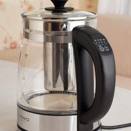 Ấm siêu tốc thuỷ tinh borosilicate kèm lọc trà có điều chỉnh nhiệt độ Kaiyo 1.…